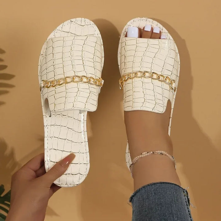 Mira - Luxe Wedge Beach Flip-Flops