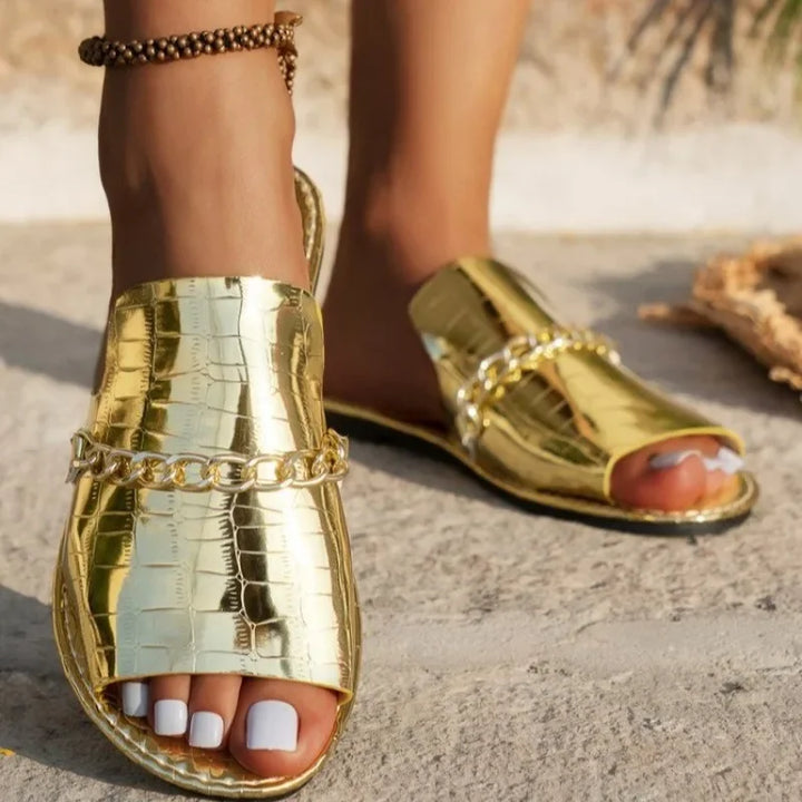 Mira - Luxe Wedge Beach Flip-Flops